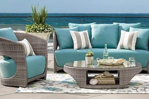 Azure Bloom Sofa